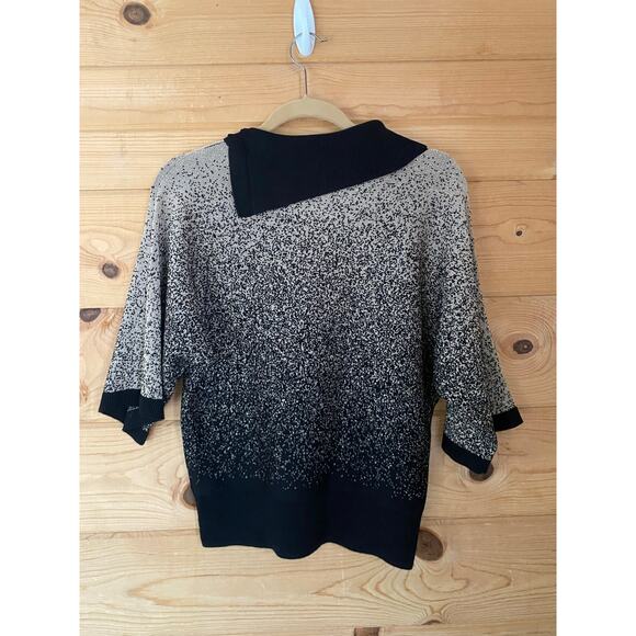 Adrienne Vittadini pullover ombré metallic sweater with pearl button neck size M - Picture 8 of 8